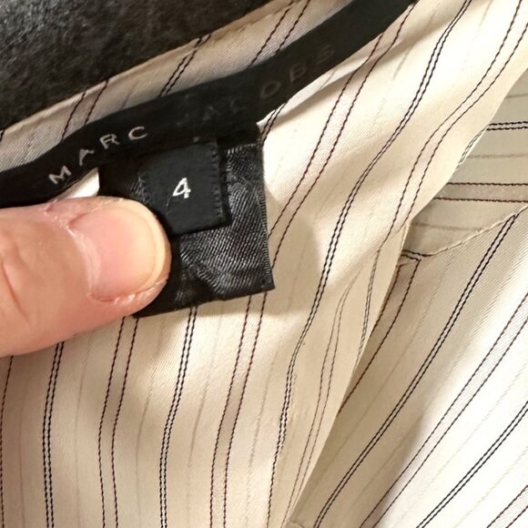 Vintage Marc Jacobs Light Grey Wool Blend Wiggle Dress Sz 4 Retro Preppy - Picture 6 of 12